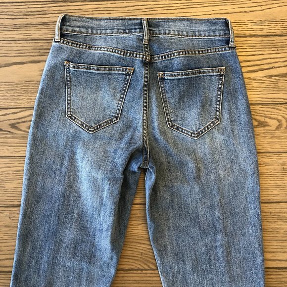 Old Navy | Perfect Straight Two Tone Jeans - Size 0 - Picture 5 of 8